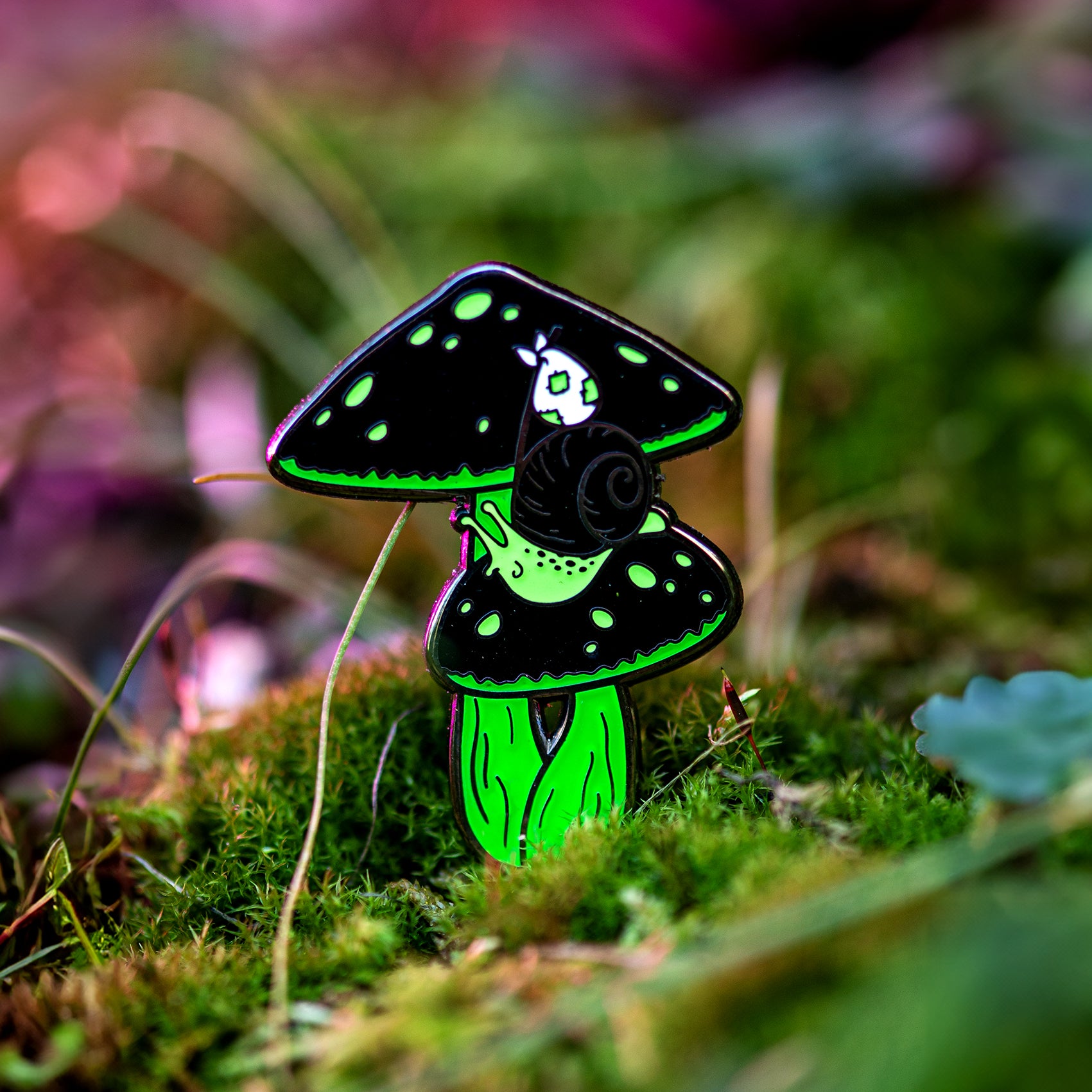 Snail and Mushroom Pin | "Goblin Mode"