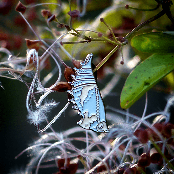 Mourning Cloak Chrysalis Pin by The Roving House