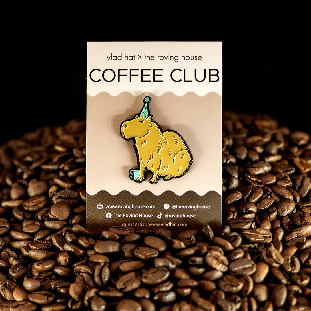 Capybara Coffee Club Pin by The Roving House