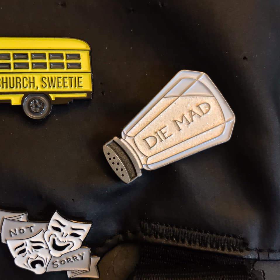 Die Mad Salt Shaker Enamel Pin