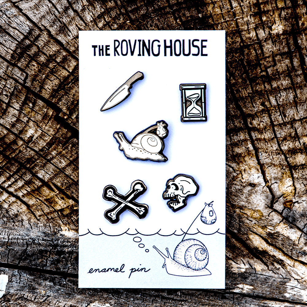 Killer Filler Deadly Snail Enamel Pins - Black and White Glow by The Roving House
