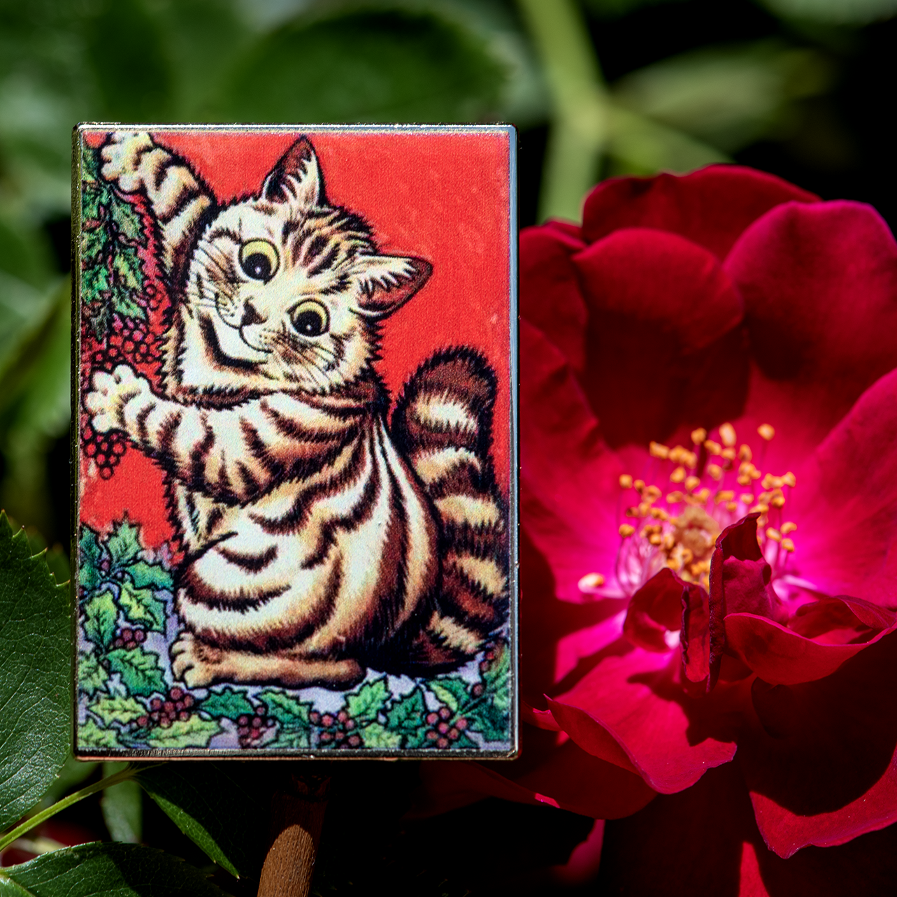 Louis Wain Christmas Cat Pin by The Roving House