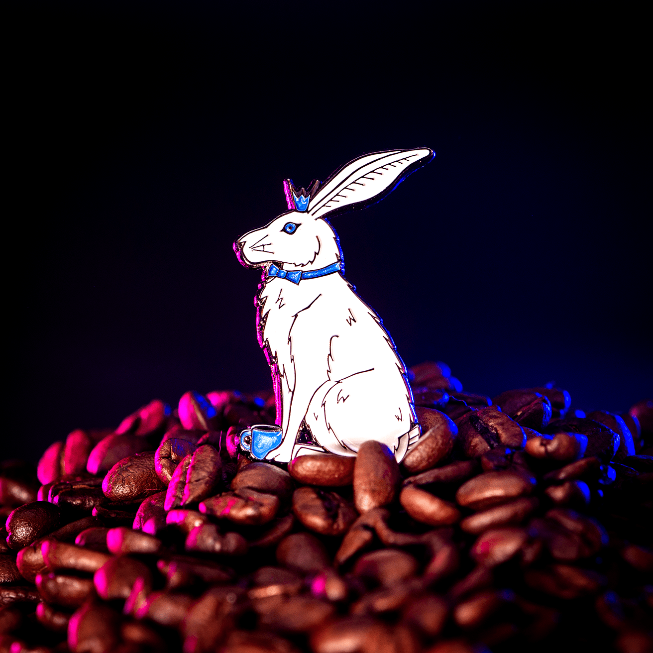 White Hare | Coffee Club Enamel Pin by The Roving House