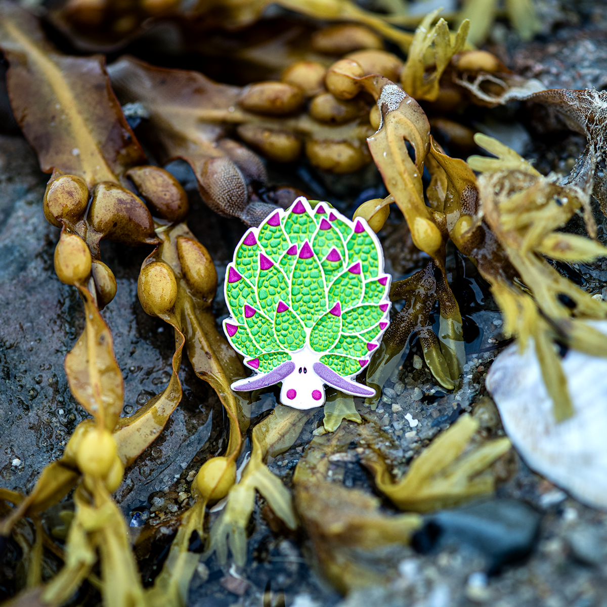 Leaf Sheep Nudibranch Enamel Pin
