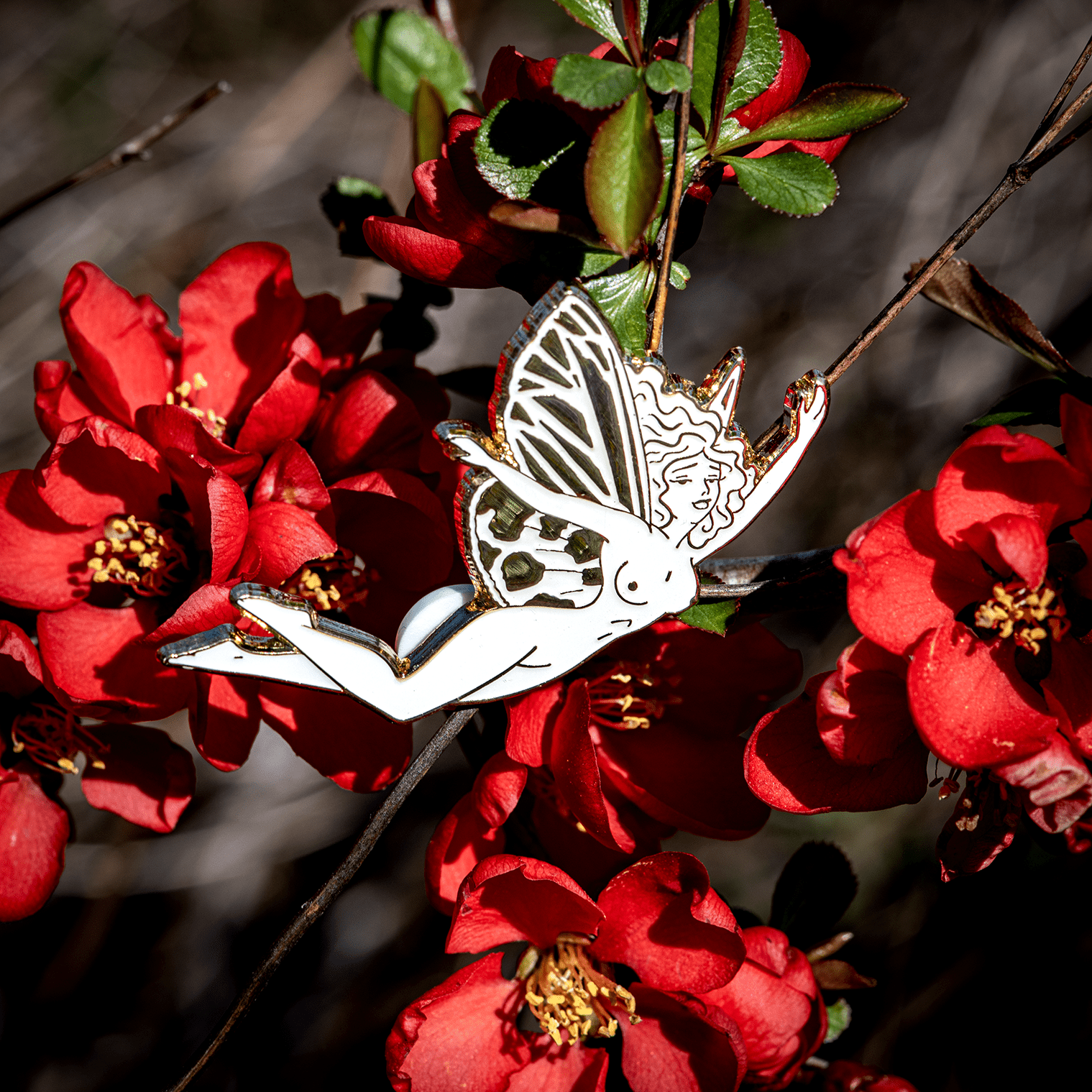 "Tigra" Moth Fairy Enamel Pin | Whiteout by The Roving House