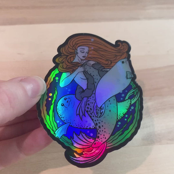 Selkie and Seals Holographic Sticker