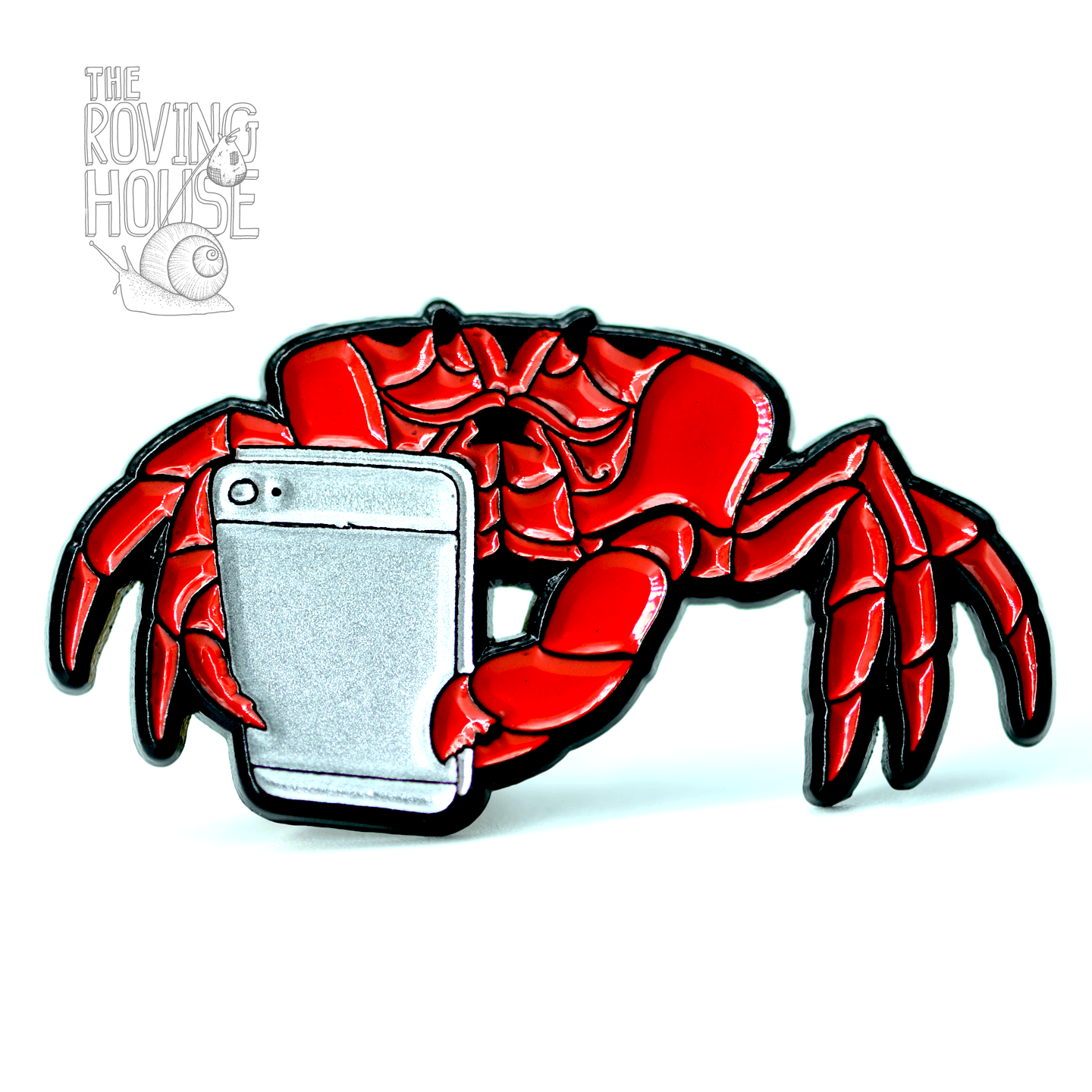 Crab Chat Enamel Pin