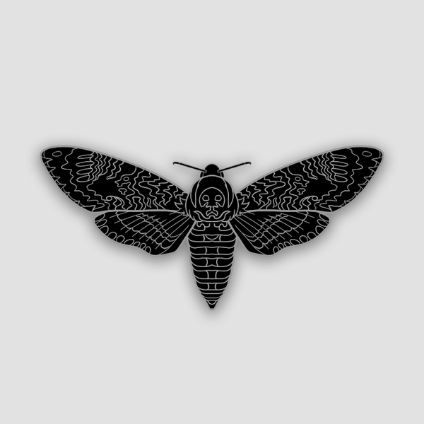 Death's Head Hawkmoth Enamel Pin | Black & Silver by The Roving House