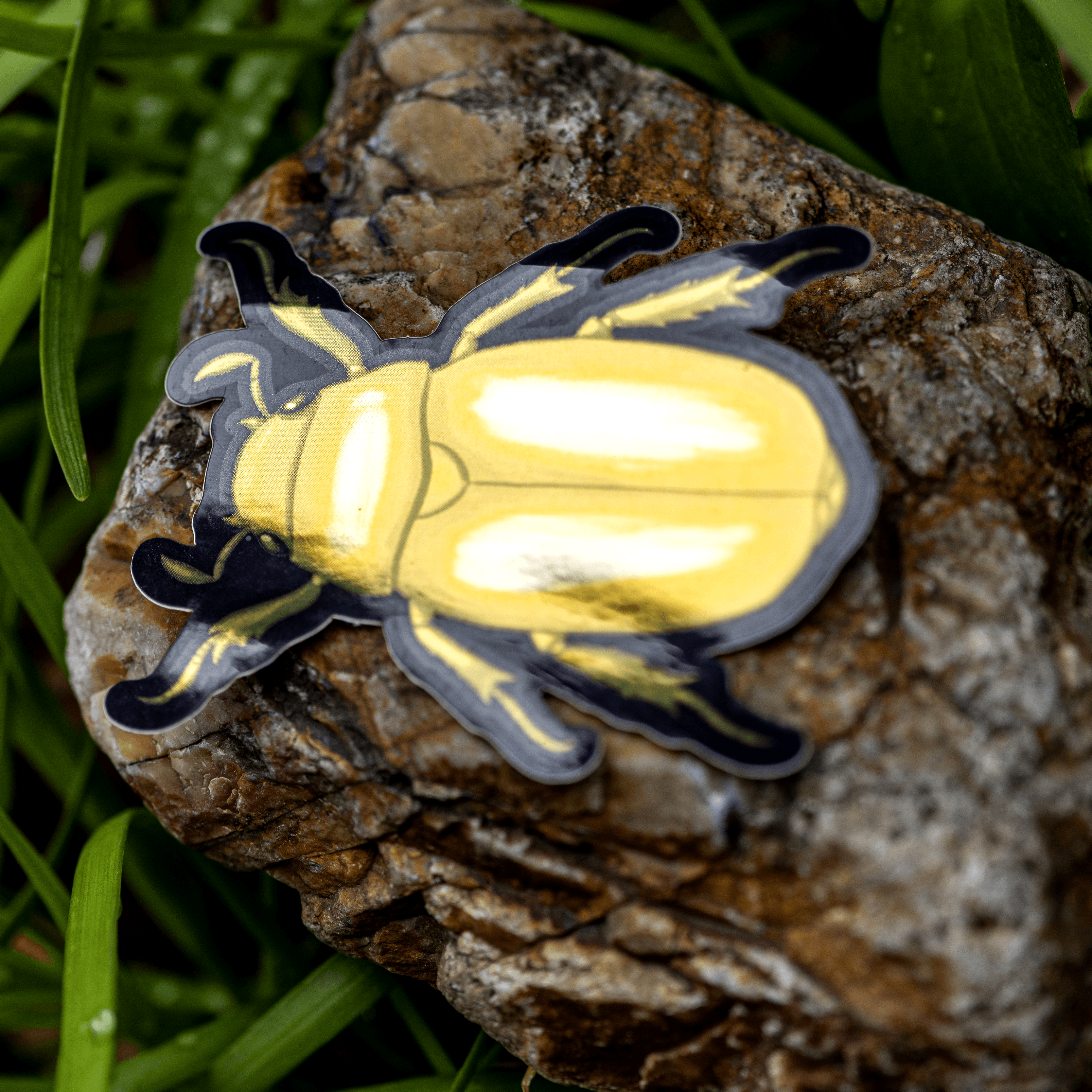 Jewel Scarab Beetle - Metallic Sticker by The Roving House