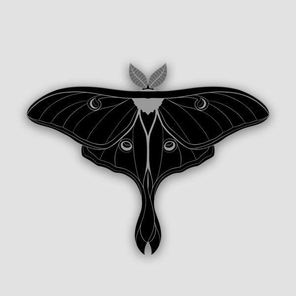 Luna Moth Enamel Pin | Black & Silver by The Roving House