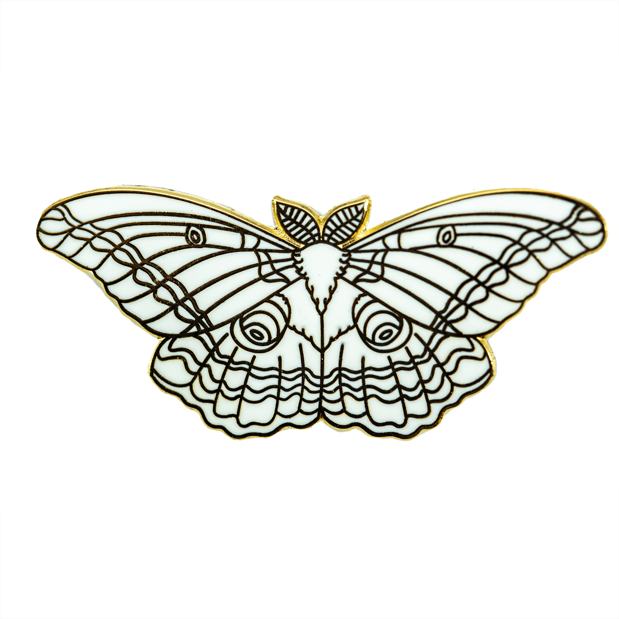 Whiteout Polyphemus Moth | Gold Club Pin