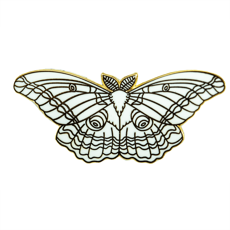 Polyphemus Moth Pin - Whiteout