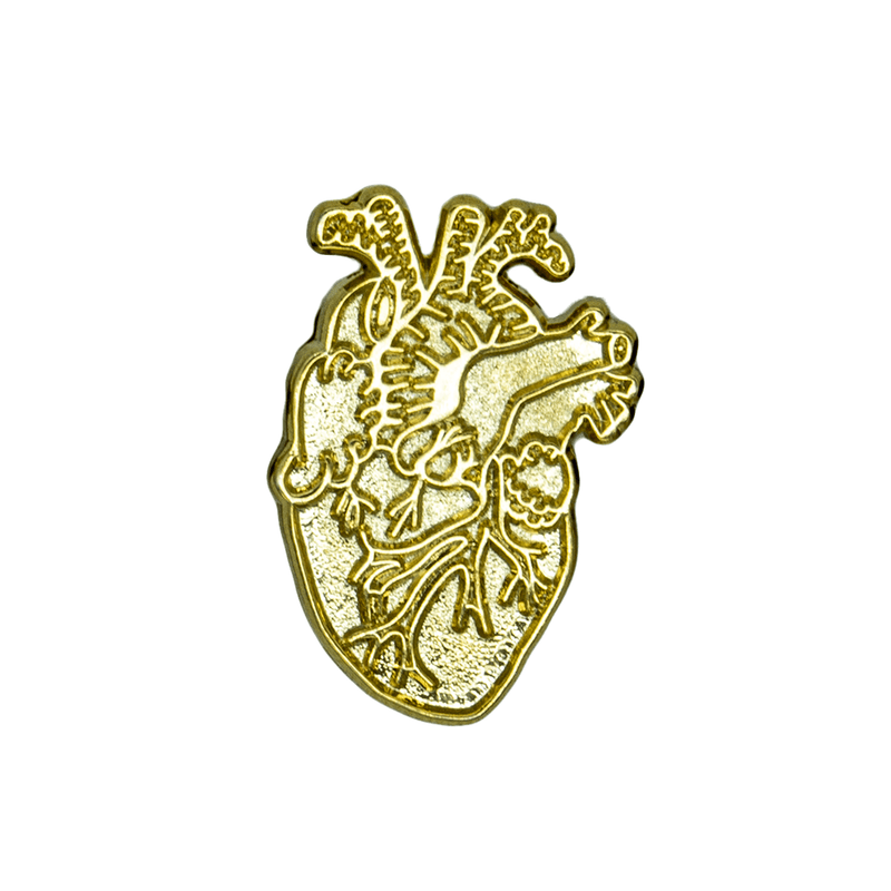 Anatomical Heart Pin - Raw