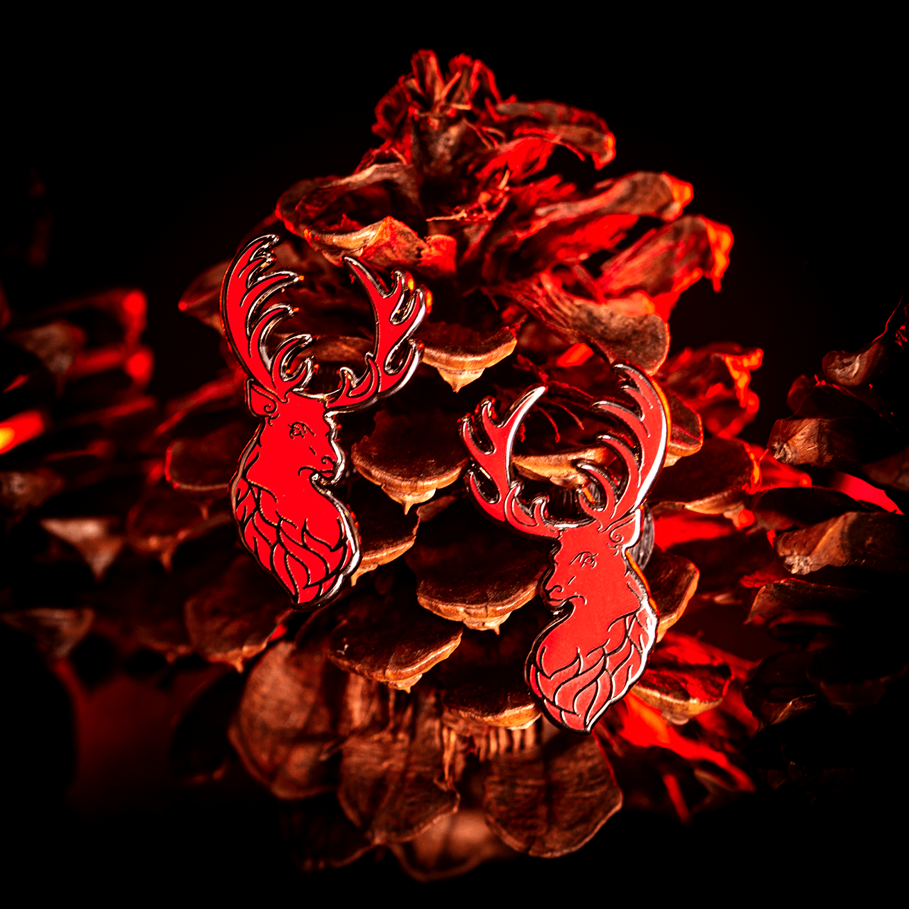 Red of Winter Stag Pins | Limited Edition by The Roving House
