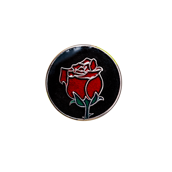 Stained Glass Rose Enamel Pin