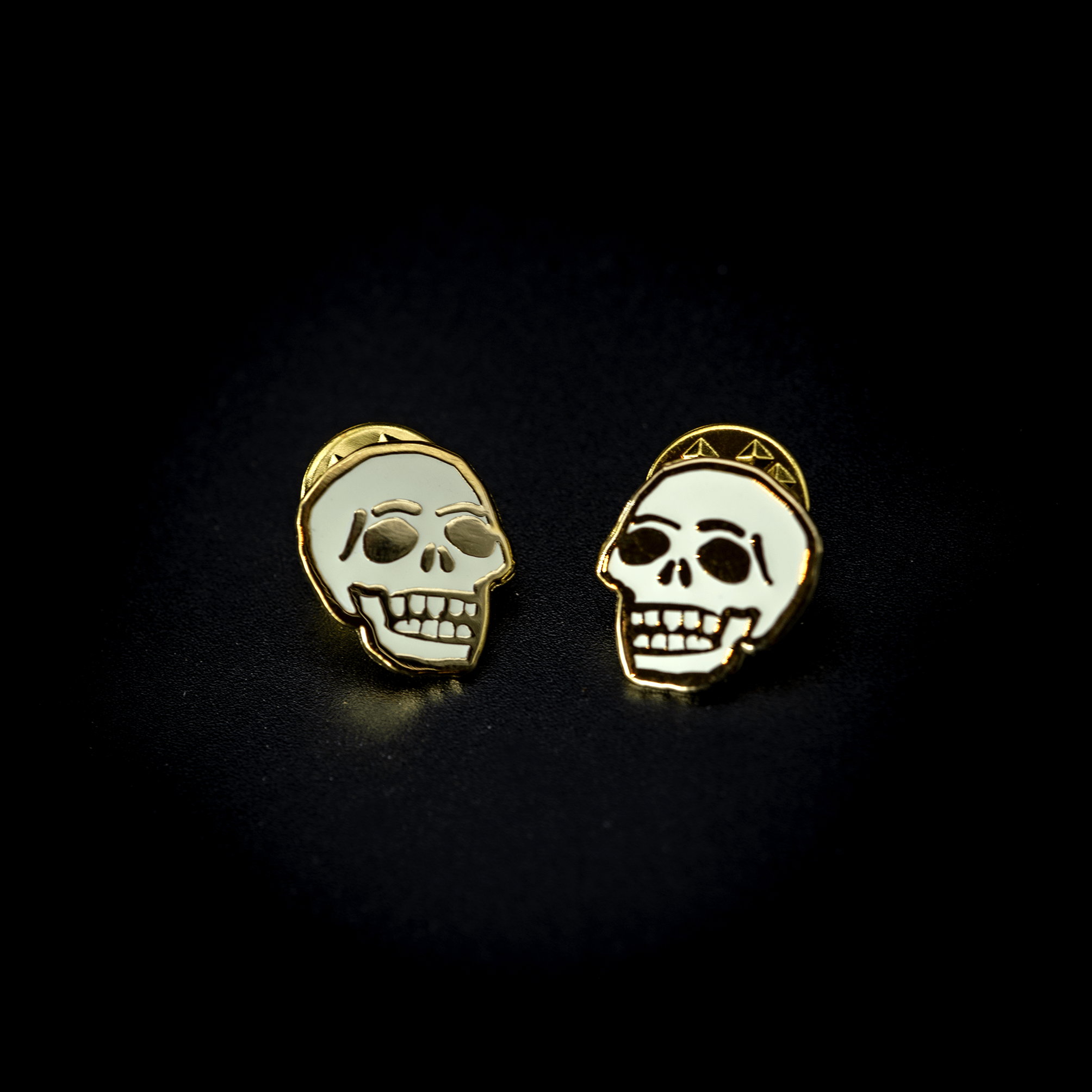 Little Skulls Enamel Pin Left - Whiteout by The Roving House